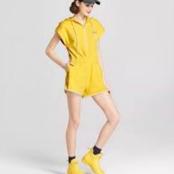 NEW Hunter Romper Women's Med Yellow Cotton Knit Zipper Pockets - Picture 5 of 5